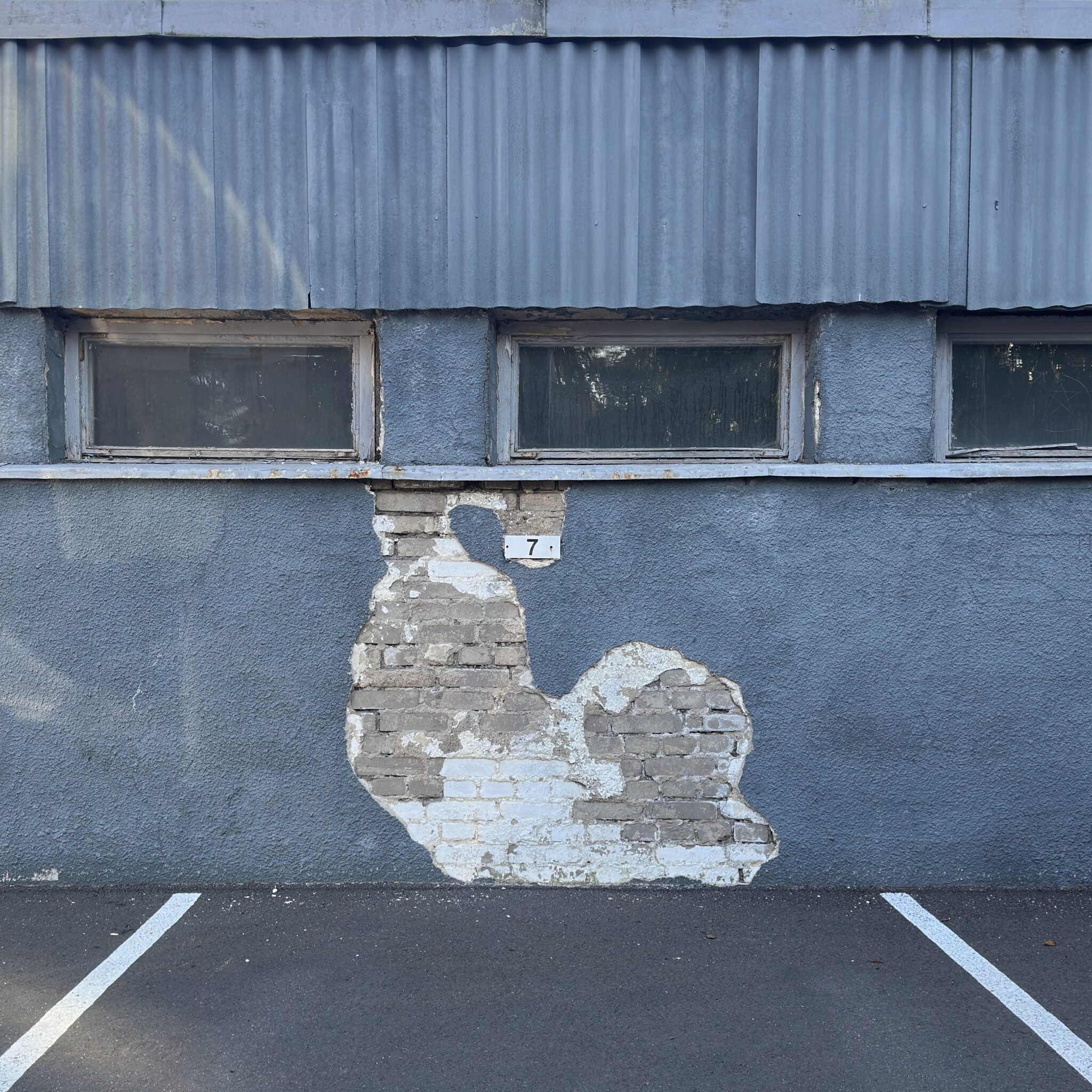 Hoone seinal partimustriline seinamaaling.