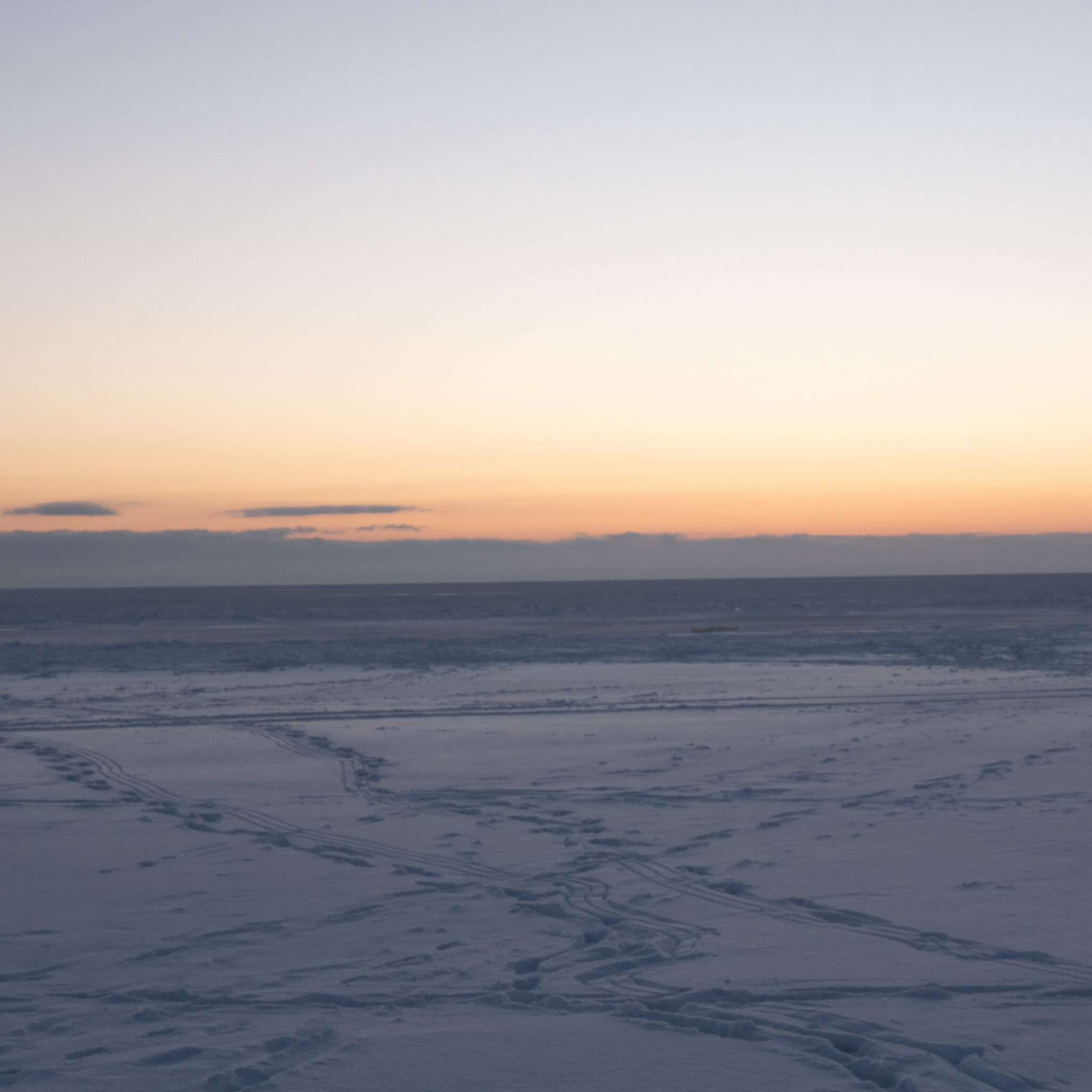 Lumine maastik rehviradadega päikeseloojangus.